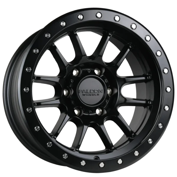 FALCON T7 Series - Matte Black with Black Ring 17x9 0 - Image 5