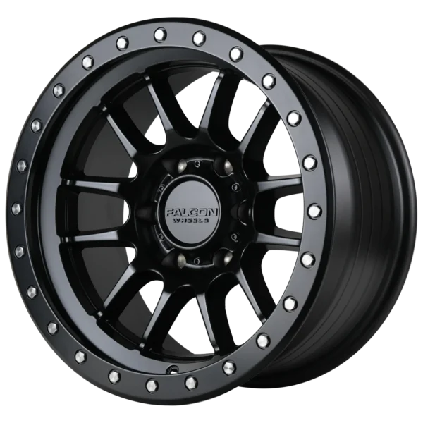 FALCON T7 Series - Matte Black with Black Ring 17x9 0 - Image 6