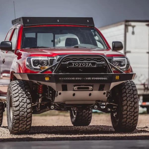 C4 FABRICATION TACOMA OVERLAND SERIES FRONT BUMPER / 2ND GEN / 2005-2015 MID HEIGHT BULL BAR - Image 2